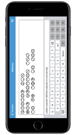 Screenshot von Geheimschriften auf dem iPhone 7
