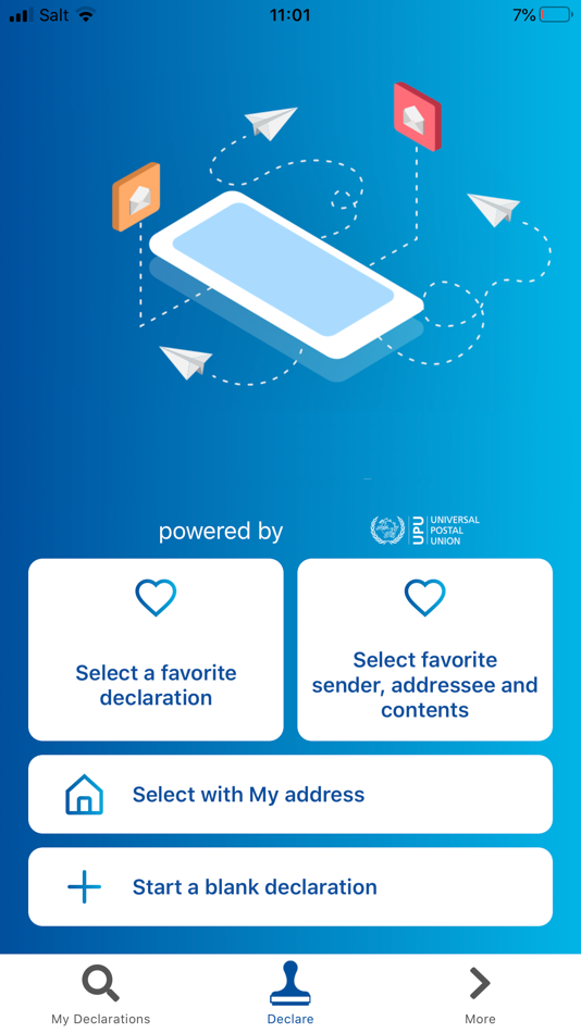 #2. EAD Customs Declarations (iOS) Podle: Universal Postal Union