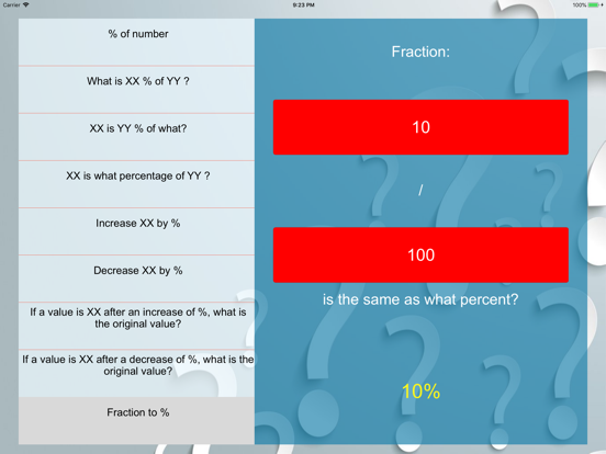 Percent Pro iPad screenshot