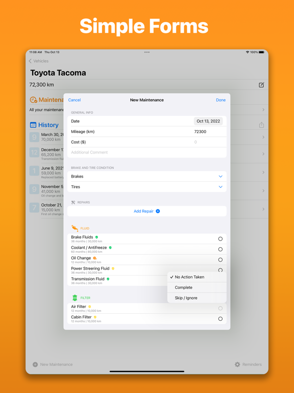 Car Maintenance Reminders iPad screenshot 7 - Utilities app