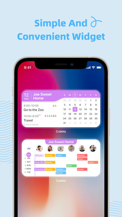 Cubbily Shared Family Calendar Screenshot