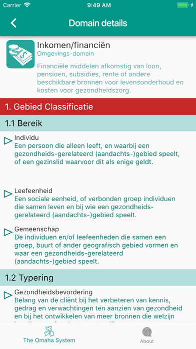 Omaha System Reference II app screenshot 2