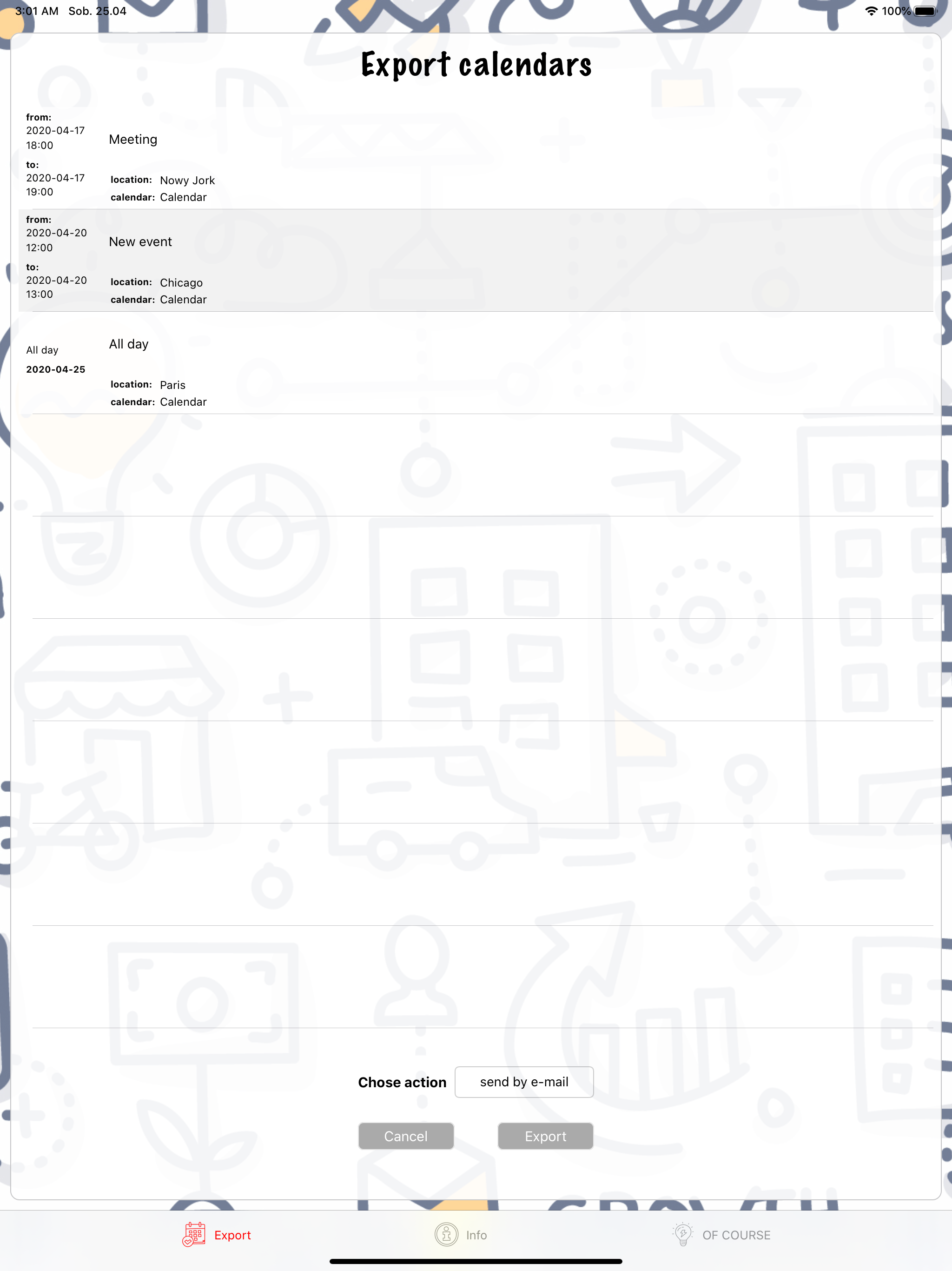 Export calendars screenshot 7