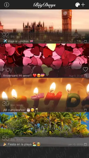 Captura de pantalla de Big Days - Cuenta Atrás en iPhone 10