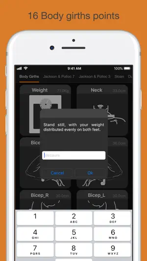 Girths & caliper screenshot 2