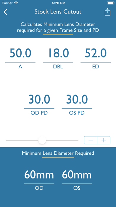 Screenshot #2 pour Optical Calculator for ECPs