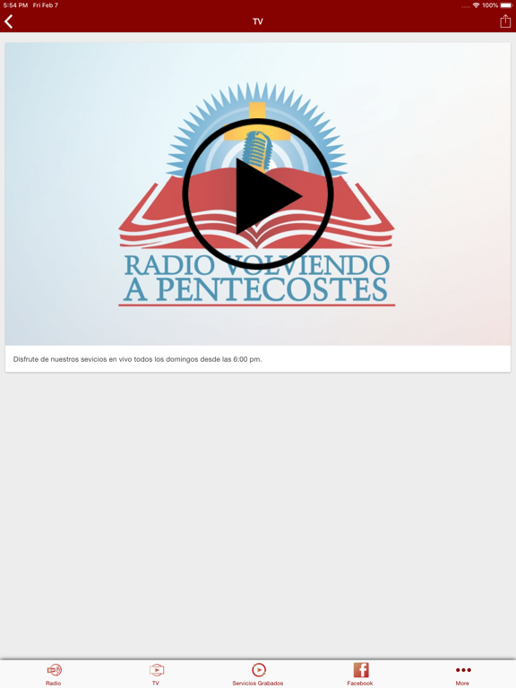Radio Volviendo a Pentecostés iPad screenshot 2 - Lifestyle app