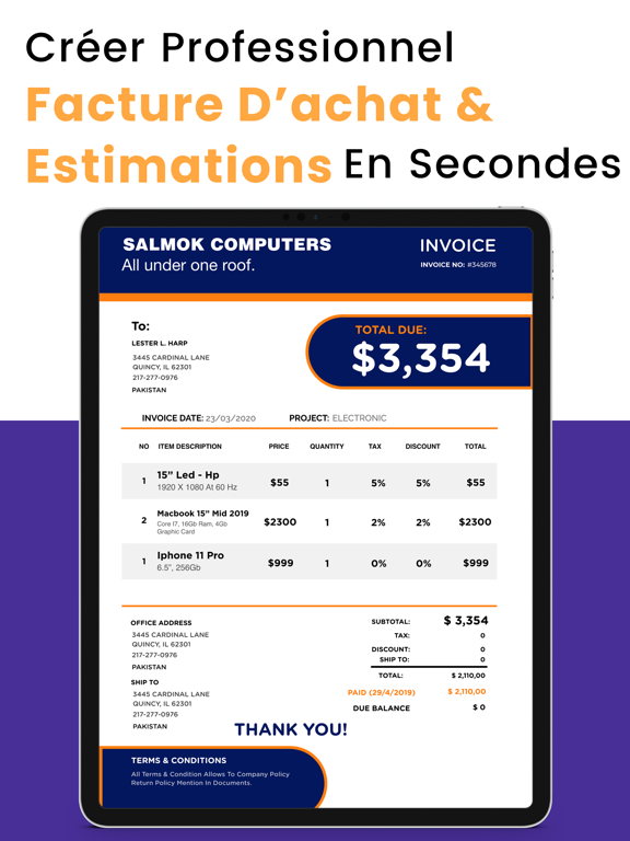 Screenshot #4 pour Facture et Devis: créer reçus