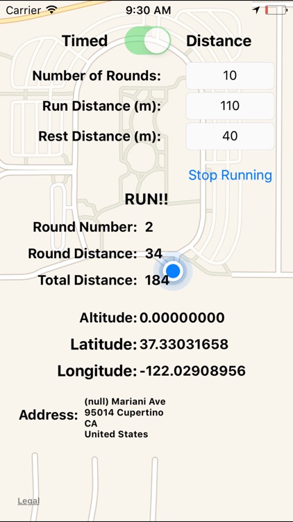 Distance Interval Trainer