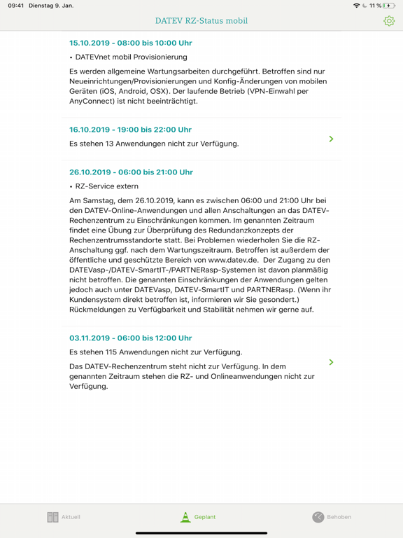 Screenshot #5 pour DATEV RZ-Status mobil