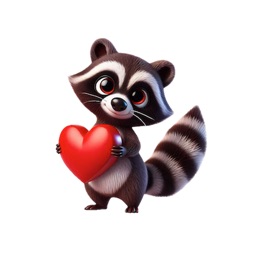 Valentine Raccoon Stickers