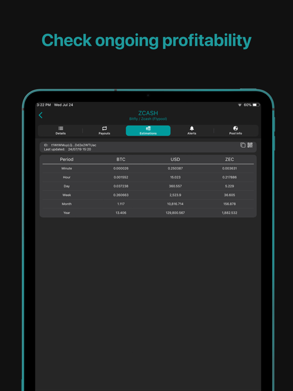 Crypto mining tracker MinerBox iPad screenshot 7 - Finance app