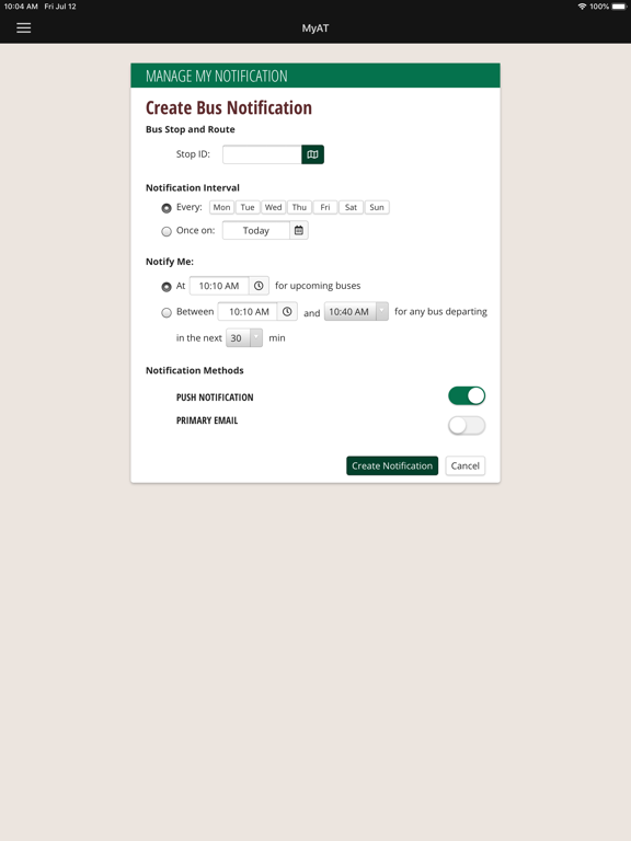 MyAT iPad screenshot 7 - Navigation app