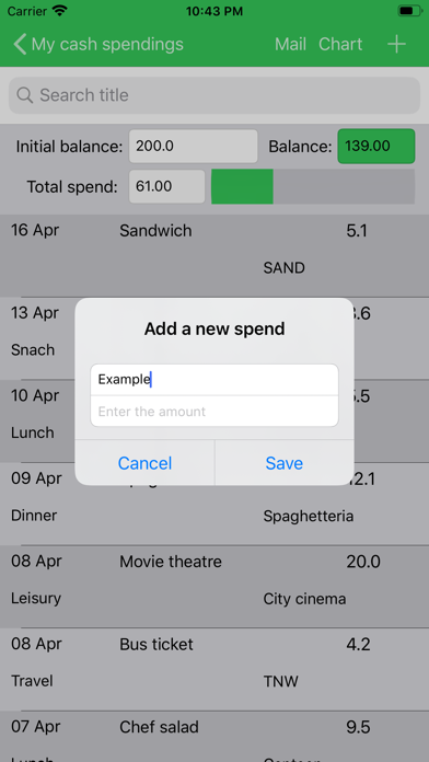 My Cash Spendings Screenshot