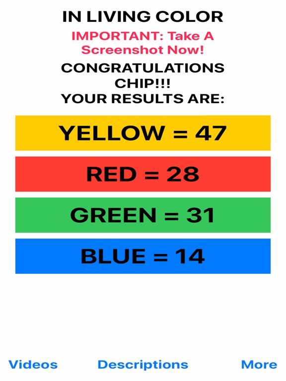 Colors Survey iPad screenshot