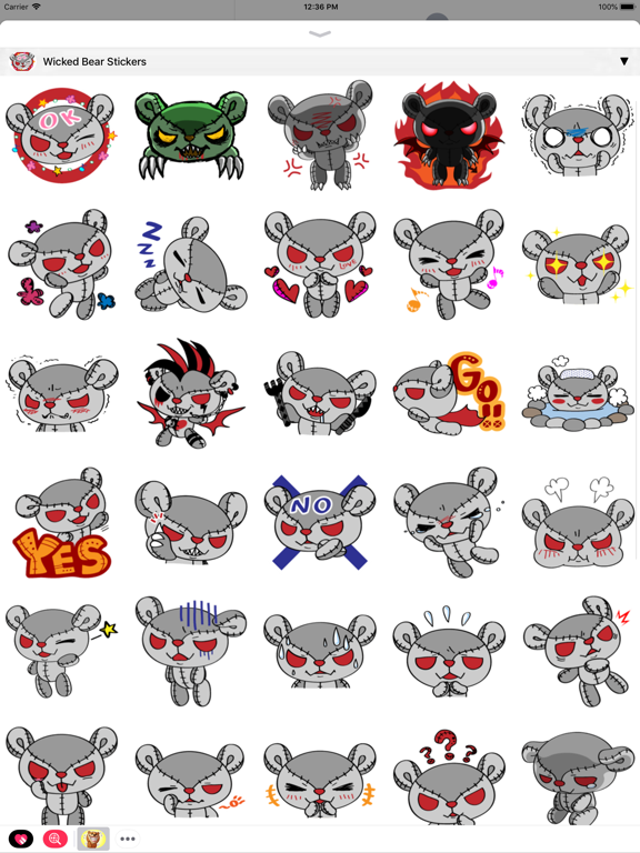 Bear Stickers: Cute Emojis iPad screenshot 5 - Stickers app