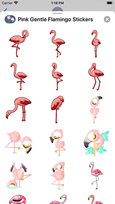 Pink Gentle Flamingo Stickers Screenshot