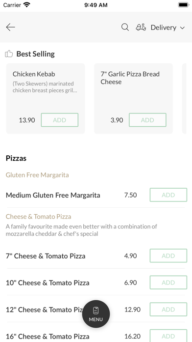 Sentinos Pizza & Grill Screenshot