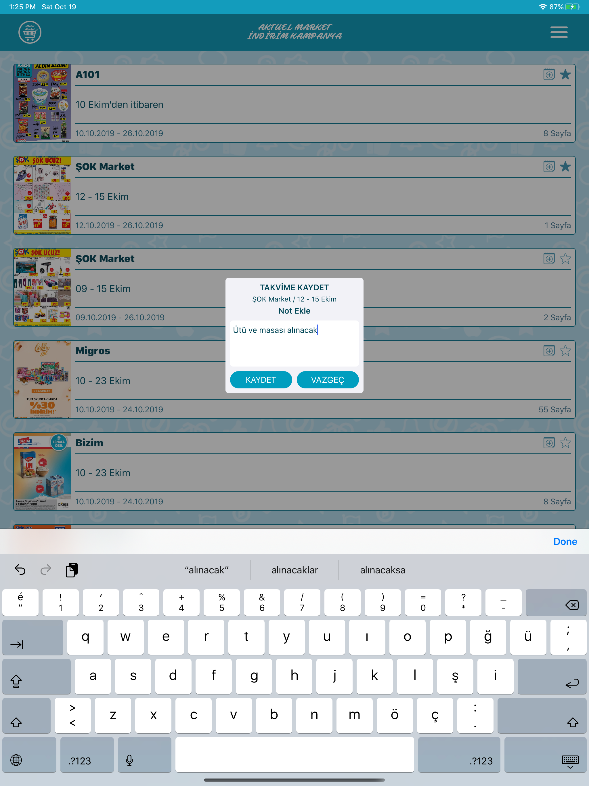 Aktüel Ürünler Market indirim screenshot 15