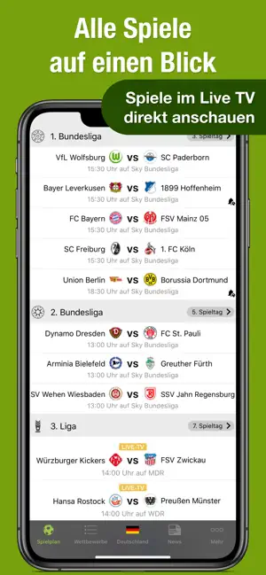 Fußballfunk: Deine Fußball-App iPhone screenshot 1
