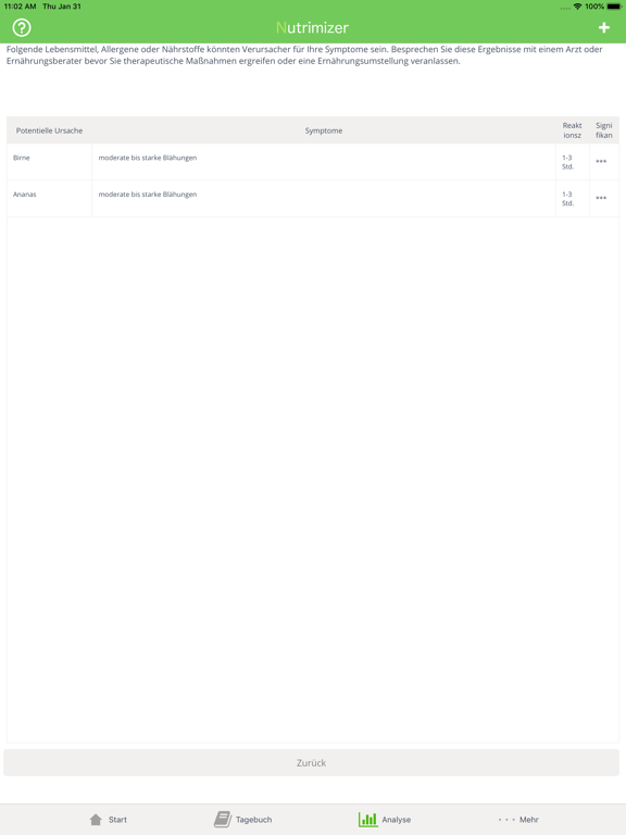 Nutrimizer iPad screenshot