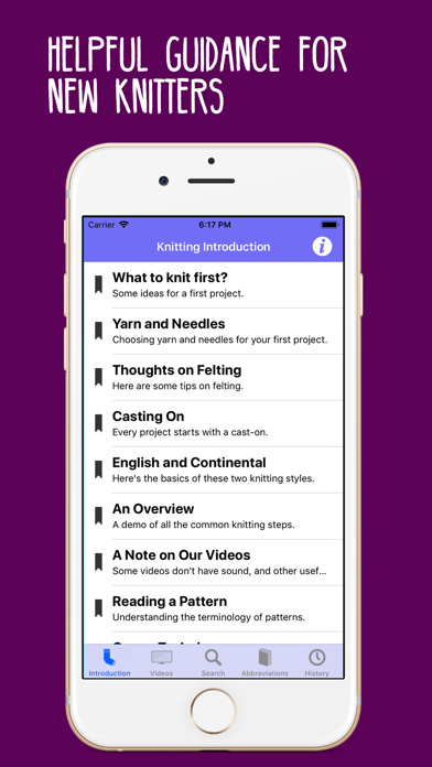 KnittingHelp Video Reference iPhone screenshot 4 - Education app
