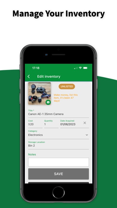 Flippd - Resellers, Inventory Screenshot