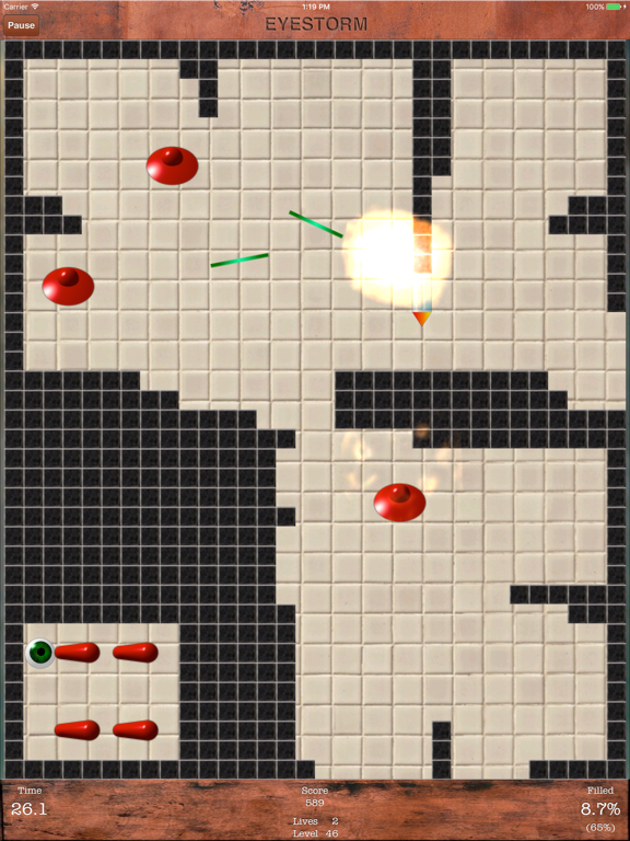 Screenshot #6 pour Eyestorm Lite (Jezzball clone)