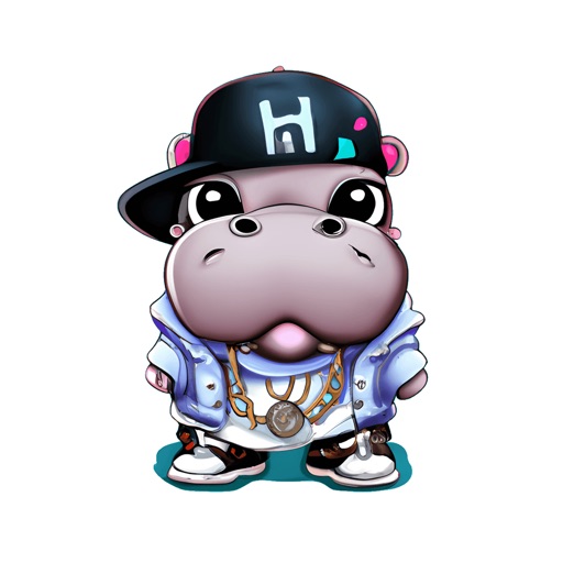 Hip-hop Hippo Stickers icon