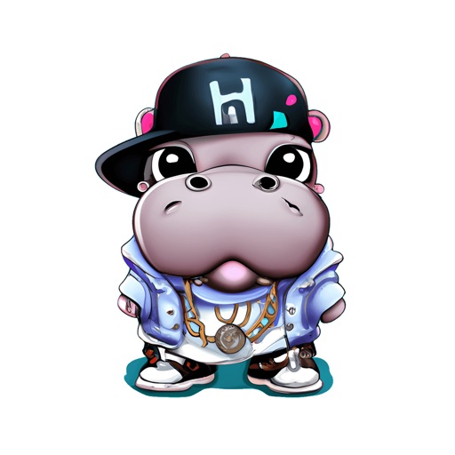 Hip-hop Hippo Stickers