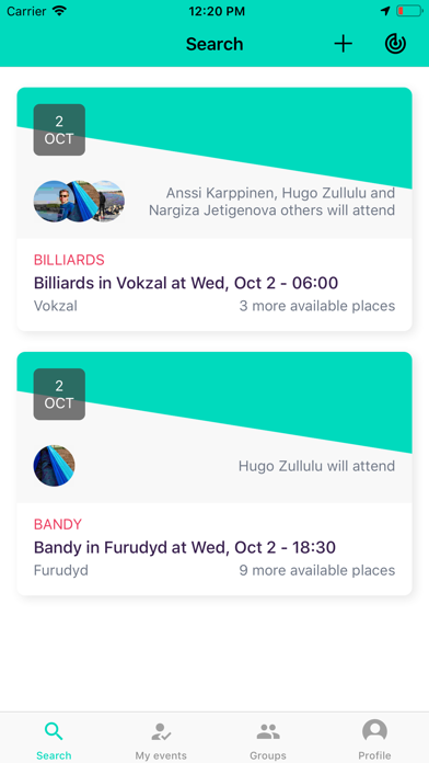 JoinSport app screenshot