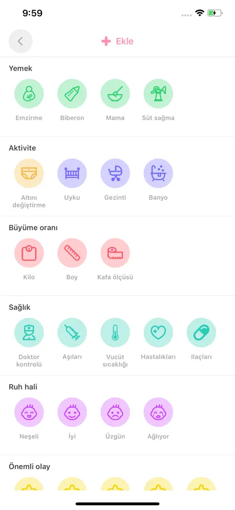 Bebeğim için Emzirme Takibi