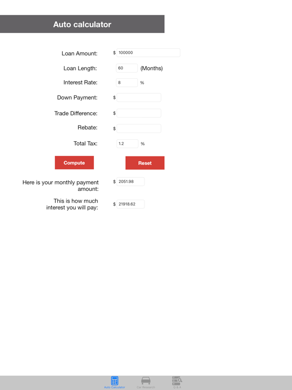 Screenshot #4 pour Car Payment & Loan Calculator