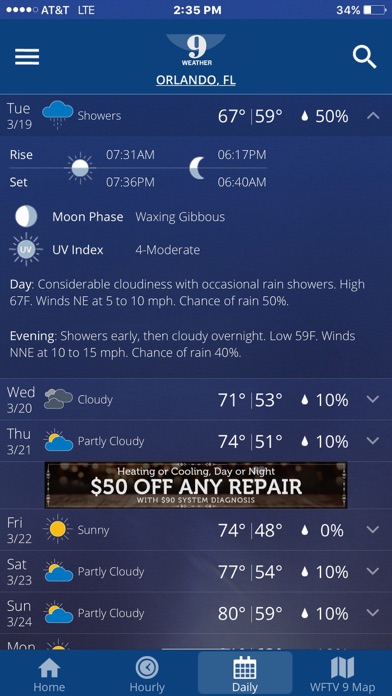 WFTV Channel 9 Weather Screenshot