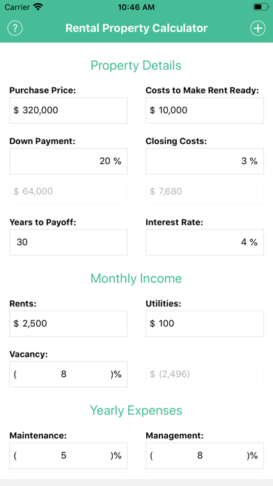 CDS Rental Calculator Screenshot