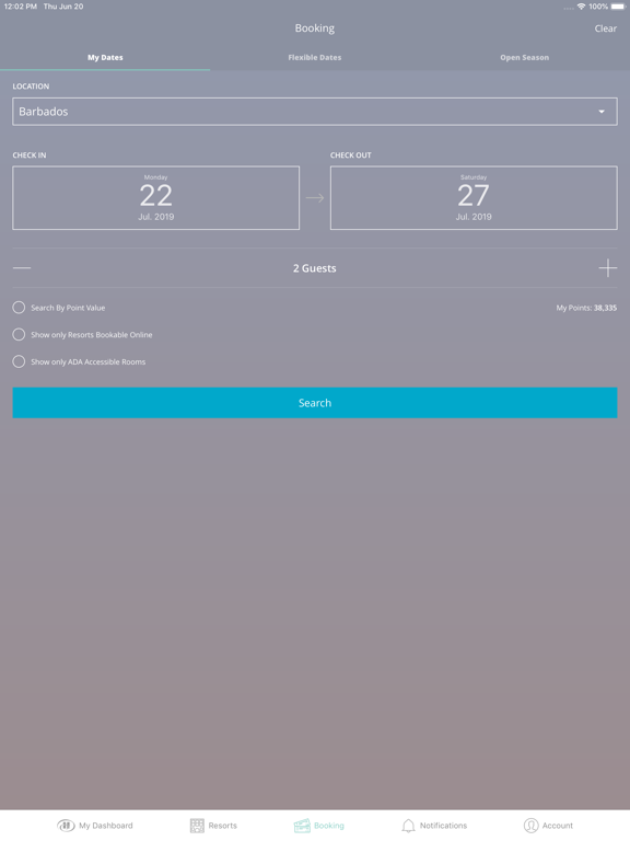 Hilton Grand Vacations iPad screenshot 4 - Travel app
