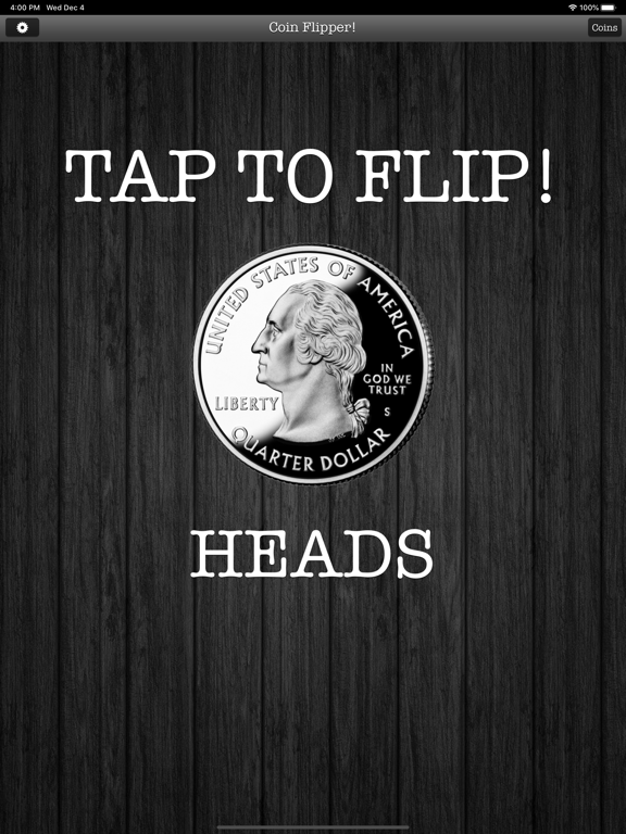 Flip a Coin App iPad screenshot 9 - Utilities app