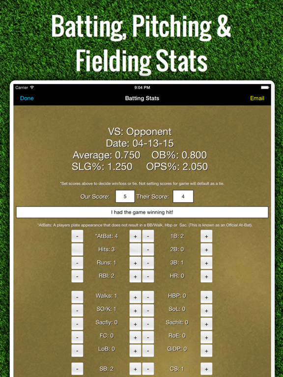 Screenshot #4 pour Softball Stats Tracker Pro
