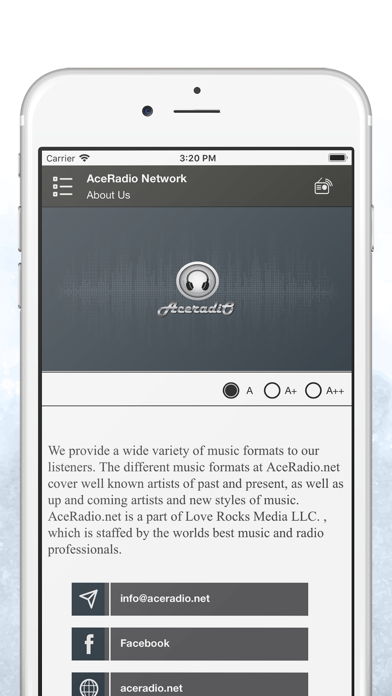 AceRadio network iPhone screenshot 5 - Music app