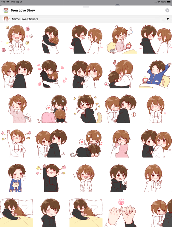 Teen Love Story Stickers iPad screenshot 5 - Stickers app