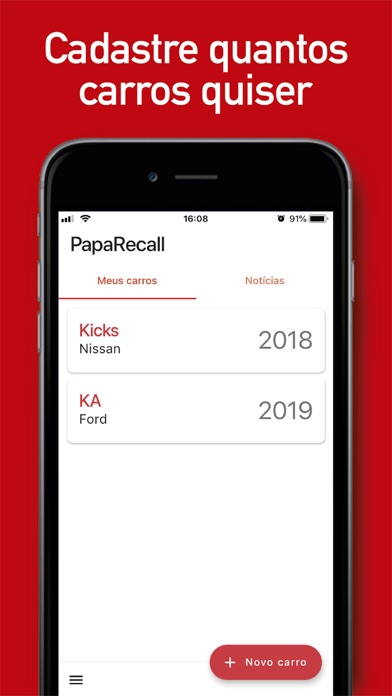 PapaRecall - Recall de Carro app screenshot