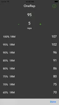 Simple One-Rep-Max Calculator iphone bilder 0