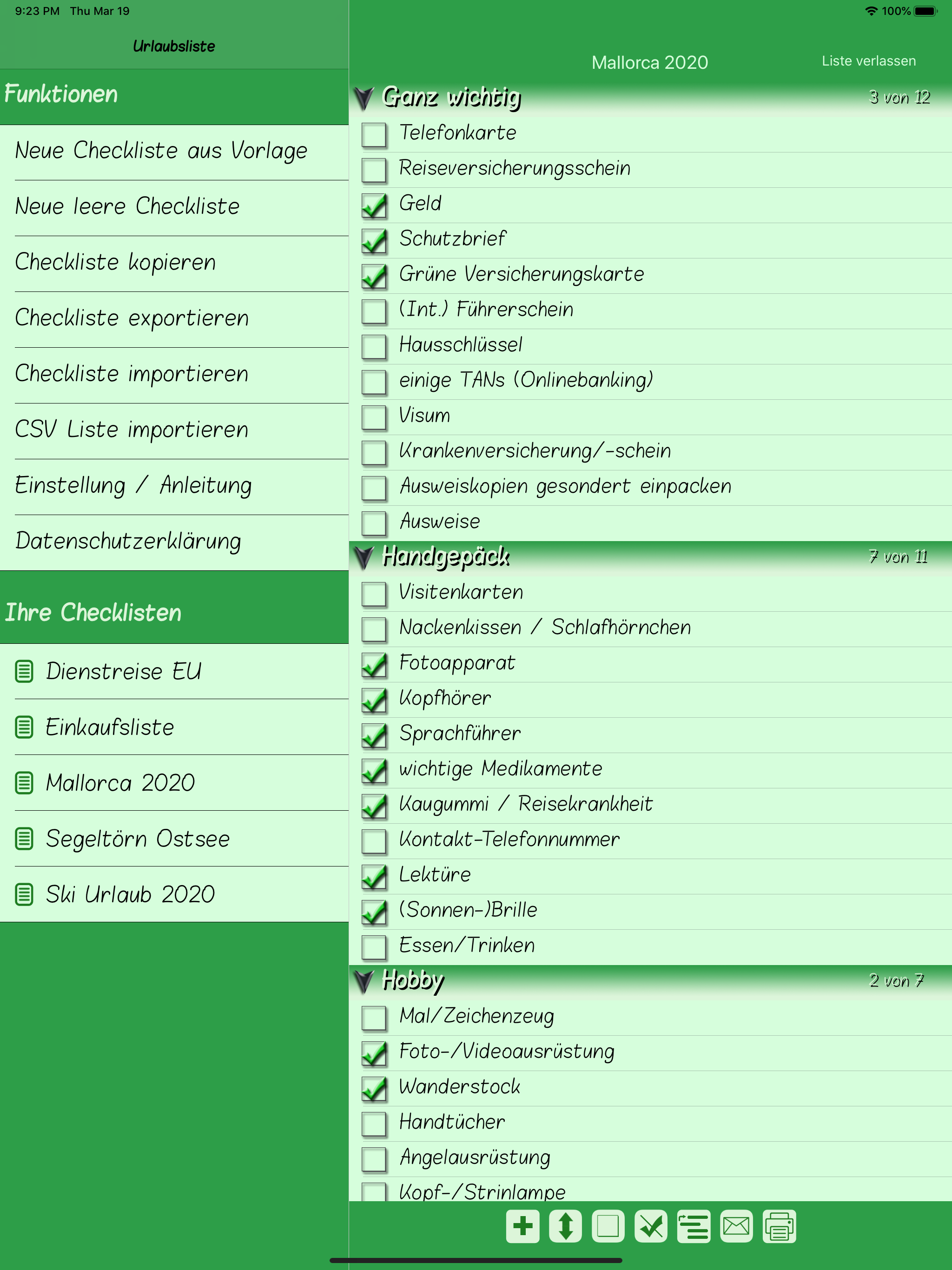 Urlaubsliste