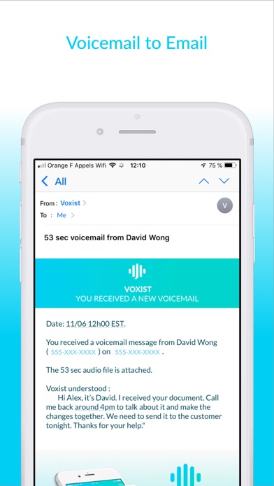 Voxist: Visual Voicemail iPhone screenshot 5 - Productivity app
