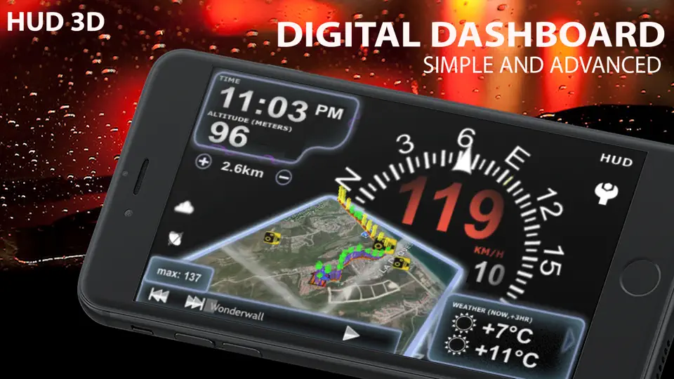 Captura de pantalla de ASmart HUD 3D +SpeedCams en iPhone 1