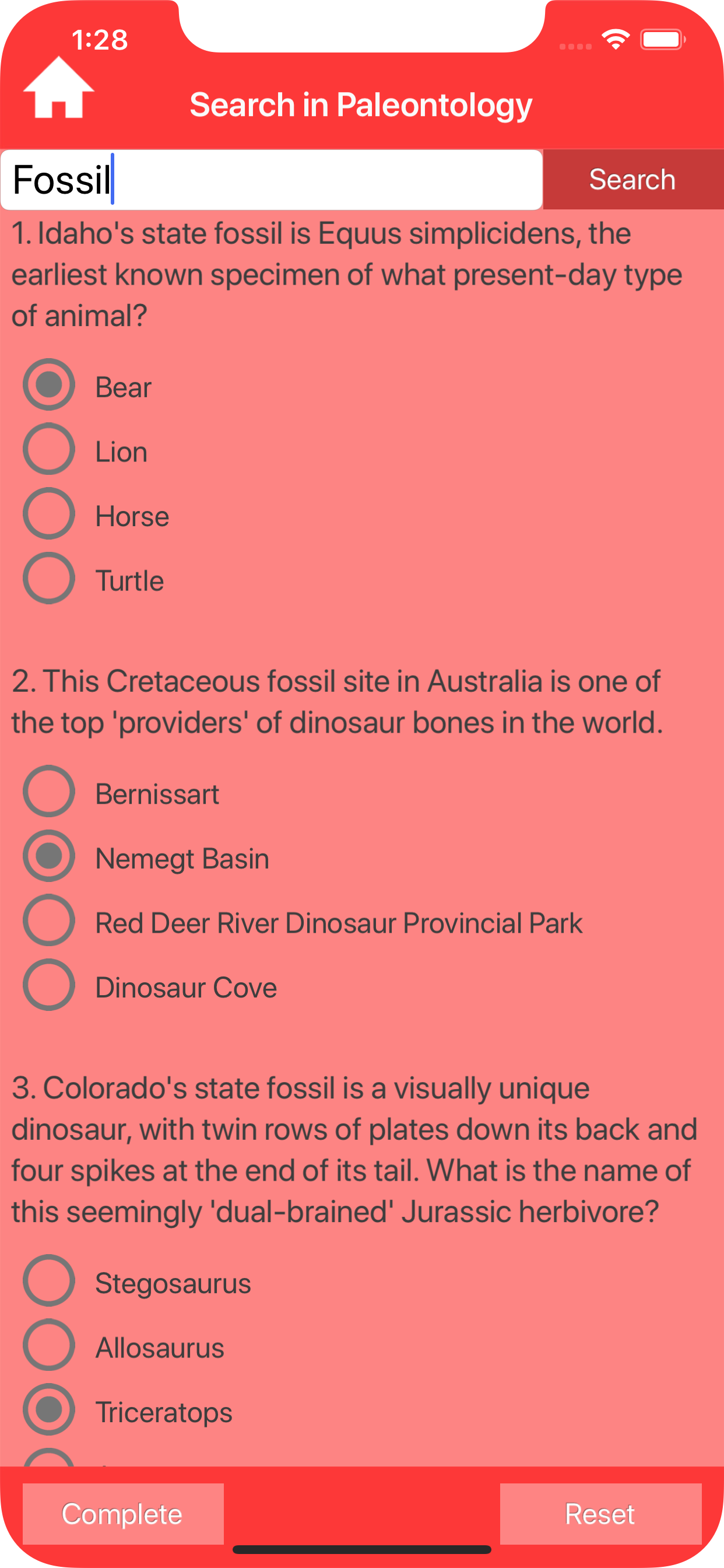 The Paleontology Quizzes screenshot 7