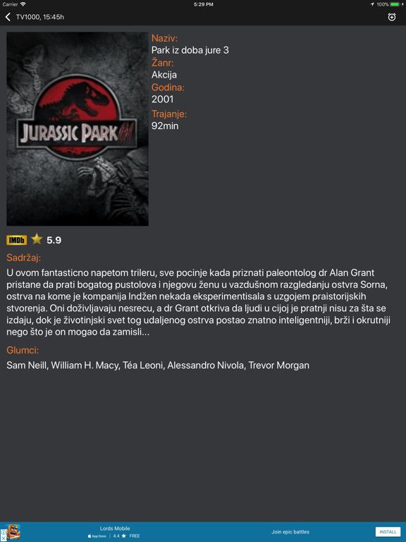 Filmovi Danas iPad screenshot 3 - Entertainment app