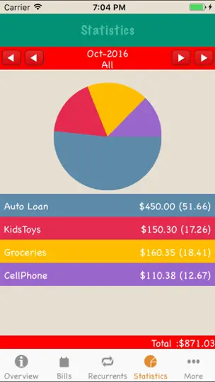 Скриншот Bills Monitor на iPhone 2