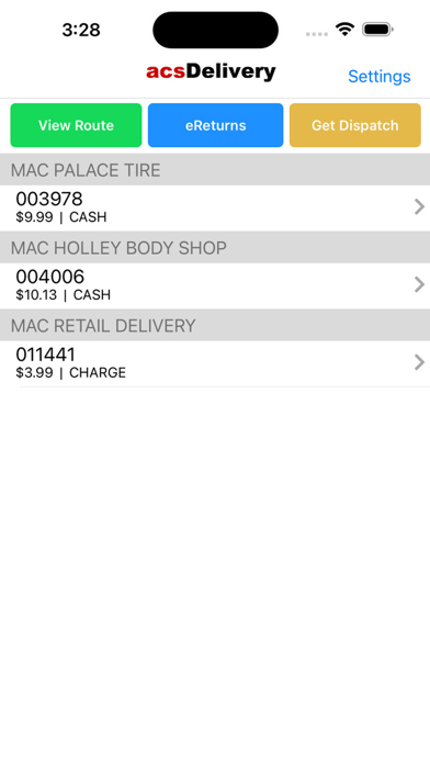 acsDelivery Screenshot