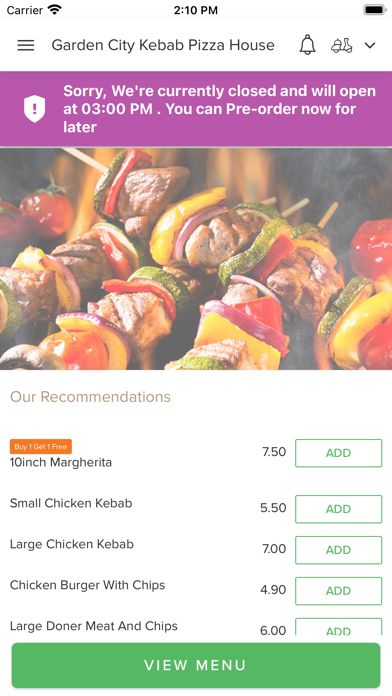 Garden City Kebab Pizza House, Screenshot
